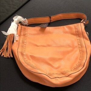 Orange Leather Shoulder Bag